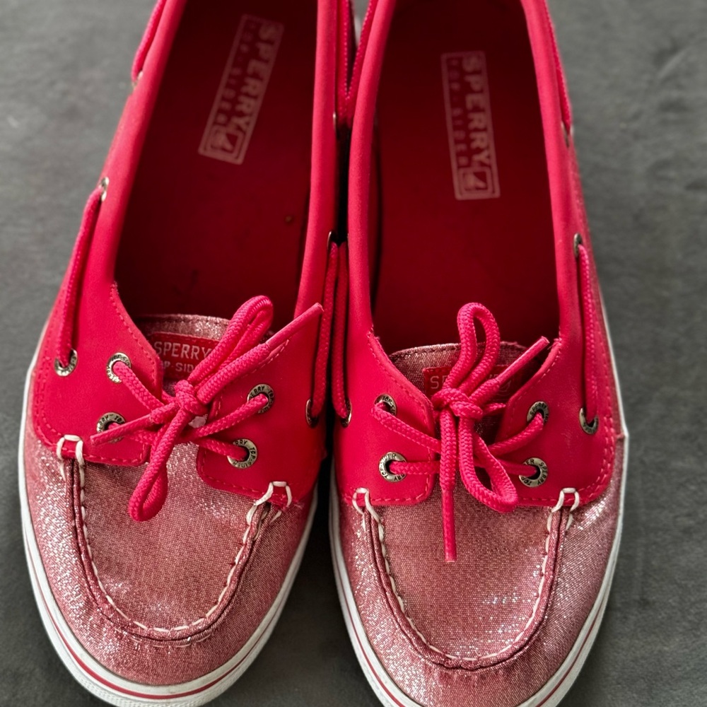 SPERRY TOP SIDER BISCAYNE Pink Sparkle 1 Eye Boat Shoes